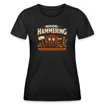 Tuning: Hammering | Leather Tools - Women's Functional T-Shirt - black - Front - AI Model Female 172 light (172cm)