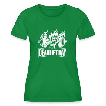 Powerlifting Bodybuilder Deadlift Day - Frauen Funktions-T-Shirt - Kelly Green - Vorne - AI Model Female 172 dark (172cm)