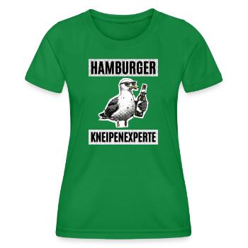Hamburger Kneipen Experte - Frauen Funktions-T-Shirt - Kelly Green - Vorne - AI Model Female 172 dark (172cm)