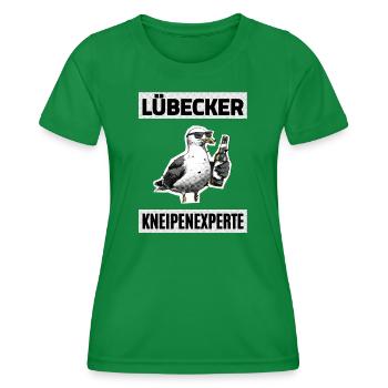Lübecker Kneipen Experte - Frauen Funktions-T-Shirt - Kelly Green - Vorne - AI Model Female 172 dark (172cm)