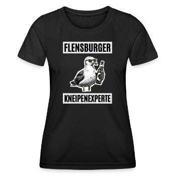 Flensburger Kneipen Experte - Frauen Funktions-T-Shirt - Schwarz - Vorne - AI Model Female 172 light (172cm)