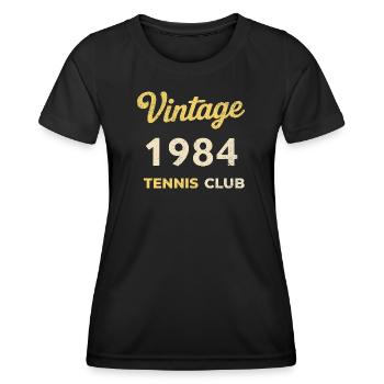 Vintage 1984 Tennis Club Retro Birthday Gift - Women's Functional T-Shirt - black - Front - AI Model Female 172 light (172cm)