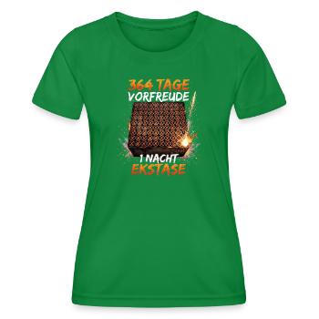 Pyro Feuerwerk Kalender - Frauen Funktions-T-Shirt - Kelly Green - Vorne - AI Model Female 172 dark (172cm)