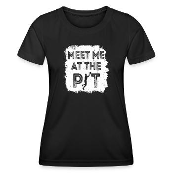 Triff mich im Dot - Frauen Funktions-T-Shirt - Schwarz - Vorne - AI Model Female 172 light (172cm)