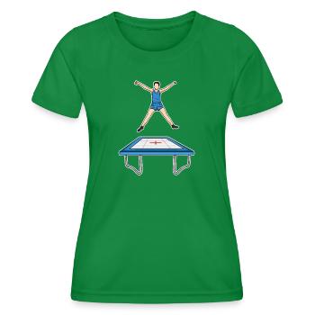 Drôle de Trampoline Kid - T-shirt sport Femme - vert - Devant - AI Model Female 172 dark (172cm)