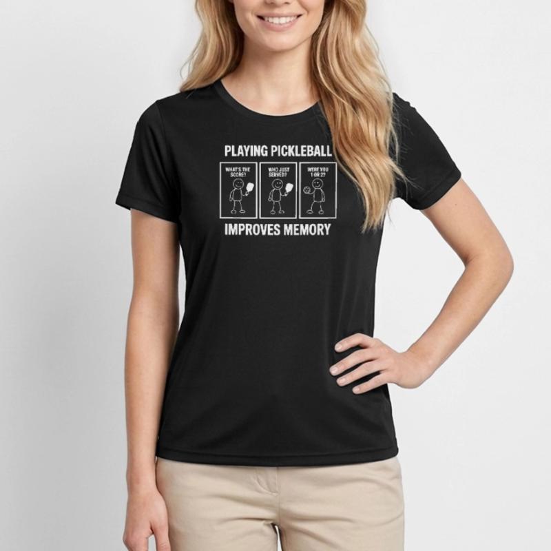 Pickleball Memory Comic Good for Memory Women's Functional T-Shirt
