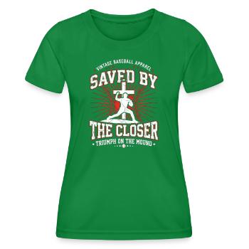 Sauvés par le Closer Christian Baseball Jesus - T-shirt sport Femme - vert - Devant - AI Model Female 172 dark (172cm)