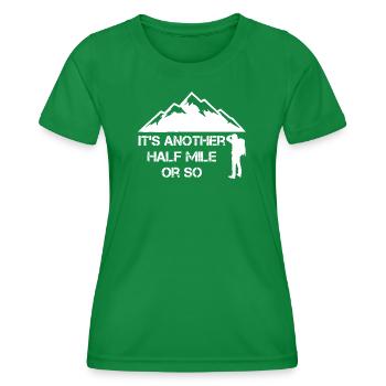 Half Mile Trek Mountain Adventure - Women's Functional T-Shirt - kelly green - Front - AI Model Female 172 dark (172cm)