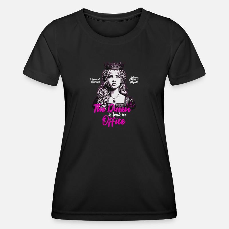 The Queen Is Back In Office Crown Design - Women's Functional T-Shirt - black