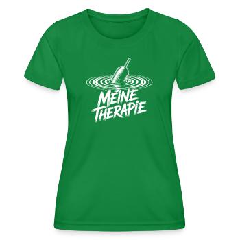 Angeln Therapie - Frauen Funktions-T-Shirt - Kelly Green - Vorne - AI Model Female 172 dark (172cm)