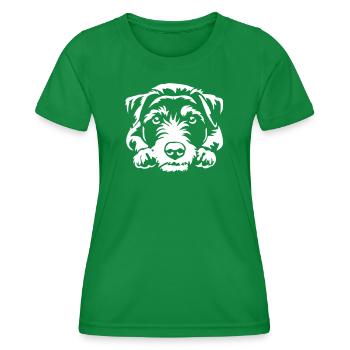 Jack Russell Terrier "Black Edition" - Frauen Funktions-T-Shirt - Kelly Green - Vorne - AI Model Female 172 dark (172cm)