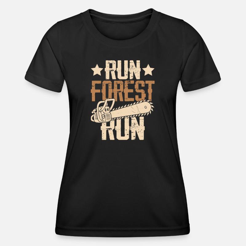 Forest Path Chainsaw Vintage Run Forest Run - Women's Functional T-Shirt - black