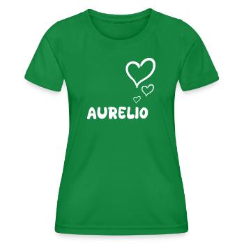Aurelio als Name - Frauen Funktions-T-Shirt - Kelly Green - Vorne - AI Model Female 172 dark (172cm)