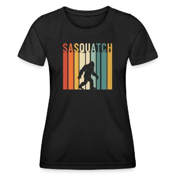 Bigfoot Silhouette Sasquatch style 1970s - Women's Functional T-Shirt - black - Front - AI Model Female 172 light (172cm)