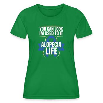 Alopecia Awareness Alopecia Areata Hair Loss - Women's Functional T-Shirt - kelly green - Front - AI Model Female 172 dark (172cm)