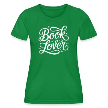 Buchliebhaber Typo-Schwung - Frauen Funktions-T-Shirt - Kelly Green - Vorne - AI Model Female 172 dark (172cm)