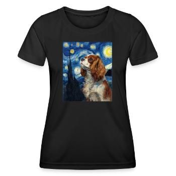 Cavalier King Charles Spaniel - Frauen Funktions-T-Shirt - Schwarz - Vorne - AI Model Female 172 light (172cm)