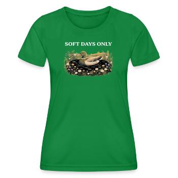 Duck in Bloom: Soft Days Cottagecore Farm - Women's Functional T-Shirt - kelly green - Front - AI Model Female 172 dark (172cm)