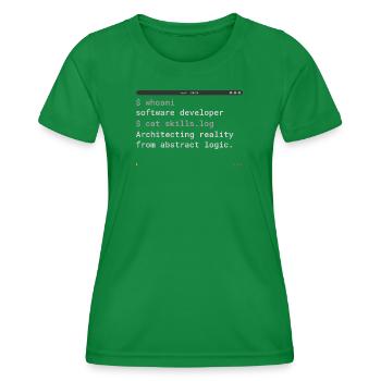 Chemise de terminal de codage pour développeurs logiciels - T-shirt sport Femme - vert - Devant - AI Model Female 172 dark (172cm)