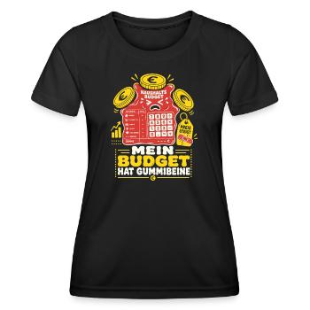 Mein Budget Hat Gummibeine - Frauen Funktions-T-Shirt - Schwarz - Vorne - AI Model Female 172 light (172cm)