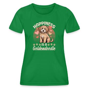 Goldendoodle Dog Breed - Women's Functional T-Shirt - kelly green - Front - AI Model Female 172 dark (172cm)