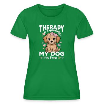 Goldendoodle Dog Breed - Women's Functional T-Shirt - kelly green - Front - AI Model Female 172 dark (172cm)