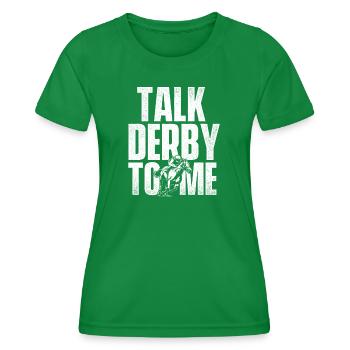 Thoroughbred Horse Racing Derby Racetrack - Women's Functional T-Shirt - kelly green - Front - AI Model Female 172 dark (172cm)
