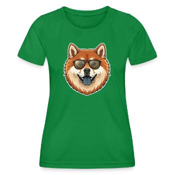 Lustiger Hund - Frauen Funktions-T-Shirt - Kelly Green - Vorne - AI Model Female 172 dark (172cm)