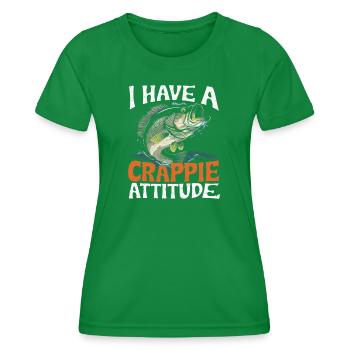 Crappie Attitude Fish Design - T-shirt sport Femme - vert - Devant - AI Model Female 172 dark (172cm)