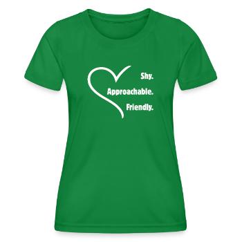 Flirting Introverts Shy Friendly Approachable - Women's Functional T-Shirt - kelly green - Front - AI Model Female 172 dark (172cm)