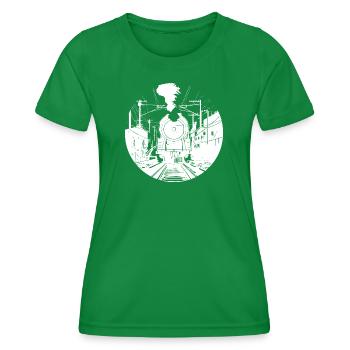 Croquis ferroviaire - T-shirt sport Femme - vert - Devant - AI Model Female 172 dark (172cm)