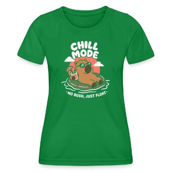 Chill Mode Summer Capybara - Women's Functional T-Shirt - kelly green - Front - AI Model Female 172 dark (172cm)