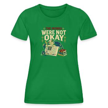 Marginalia médiévale. Étrange - T-shirt sport Femme - vert - Devant - AI Model Female 172 dark (172cm)