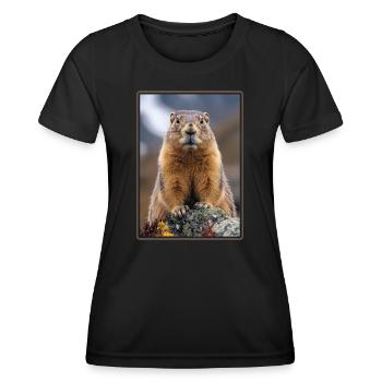 Marmots Groundhog - Women's Functional T-Shirt - black - Front - AI Model Female 172 light (172cm)