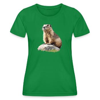 Marmots Groundhog - Women's Functional T-Shirt - kelly green - Front - AI Model Female 172 dark (172cm)