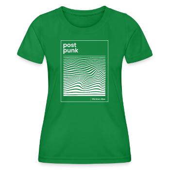 Post-Punk-Wave-Muster-Poster - Frauen Funktions-T-Shirt - Kelly Green - Vorne - AI Model Female 172 dark (172cm)