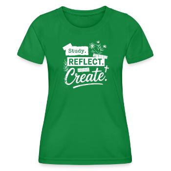 Study. Reflect. Create. - Women's Functional T-Shirt - kelly green - Front - AI Model Female 172 dark (172cm)