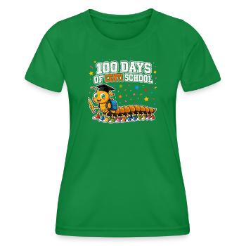 Centipede 100 jours d’école Cent jambes - T-shirt sport Femme - vert - Devant - AI Model Female 172 dark (172cm)