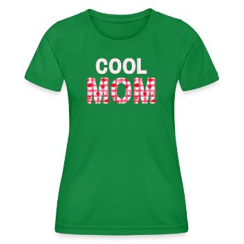 Heart Plaid Mom Statement - Women's Functional T-Shirt - kelly green - Front - AI Model Female 172 dark (172cm)