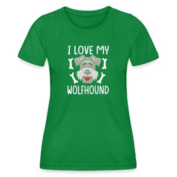 Irischer Wolfshund - Frauen Funktions-T-Shirt - Kelly Green - Vorne - AI Model Female 172 dark (172cm)