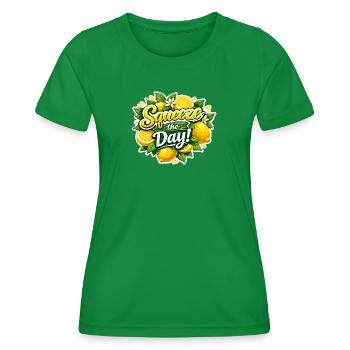 Squeeze the Day Lemon Design - Women's Functional T-Shirt - kelly green - Front - AI Model Female 172 dark (172cm)
