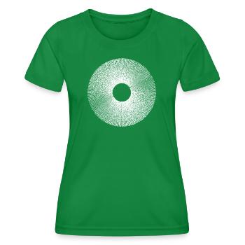 Iris-Ringburst-Radialmuster - Frauen Funktions-T-Shirt - Kelly Green - Vorne - AI Model Female 172 dark (172cm)