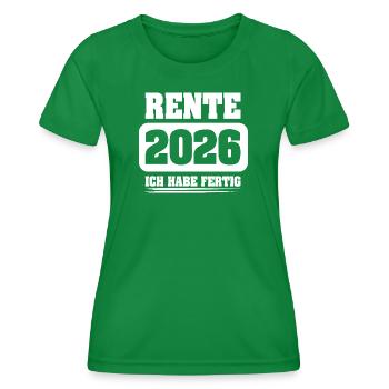 Rente 2026 - Frauen Funktions-T-Shirt - Kelly Green - Vorne - AI Model Female 172 dark (172cm)