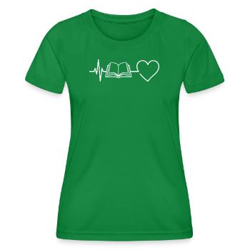 Heartbeat Book Reader - Book Heartbeat - T-shirt sport Femme - vert - Devant - AI Model Female 172 dark (172cm)