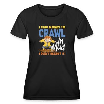 Girl on muddy obstacle course - Women's Functional T-Shirt - black - Front - AI Model Female 172 light (172cm)