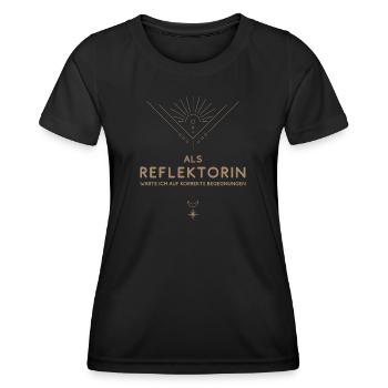 Reflektorin: korrekte Begegnungen - Human Design - Frauen Funktions-T-Shirt - Schwarz - Vorne - AI Model Female 172 light (172cm)