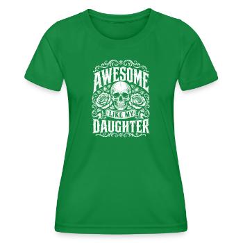 Totenkopf Rosen Gothic Tochterstatement - Frauen Funktions-T-Shirt - Kelly Green - Vorne - AI Model Female 172 dark (172cm)