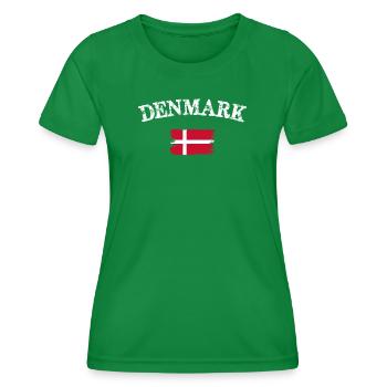 Denmark Brushed Flag Vintage - Frauen Funktions-T-Shirt - Kelly Green - Vorne - AI Model Female 172 dark (172cm)