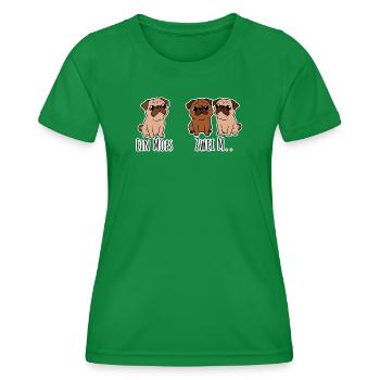 One pug - two M? Yes, what exactly? funny dogs! - Women's Functional T-Shirt - kelly green - Front - AI Model Female 172 dark (172cm)