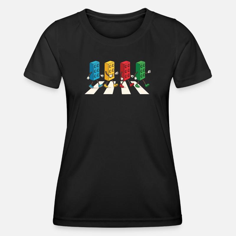 Zebra Made Of Bricks Creative Block Builder - Frauen Funktions-T-Shirt - Schwarz